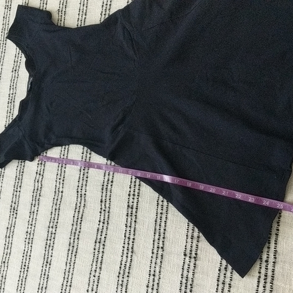 Babydoll Black Short-Sleeve Stretch Flare Dress - Picture 9 of 11